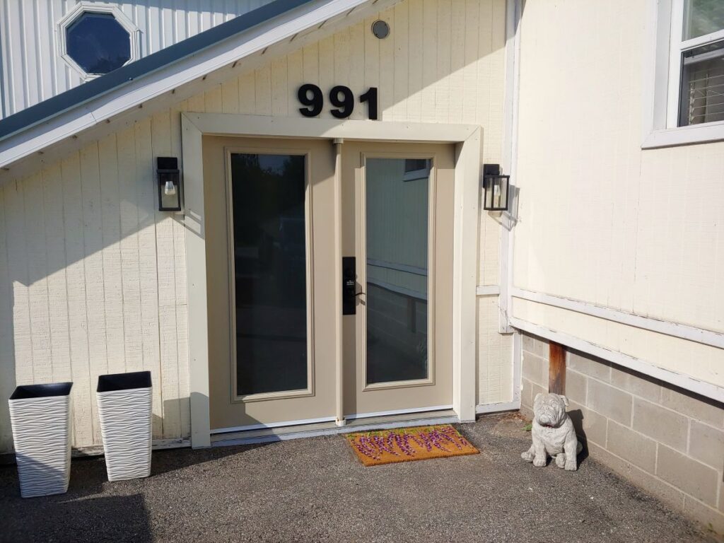 Finished Entrance Door Restoration home entrance door restored with new paint
